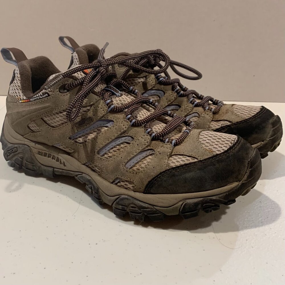 Merrell Women's Moab Waterproof Hiking Shoes Size 10 Air Cushion Gorpcore Olive